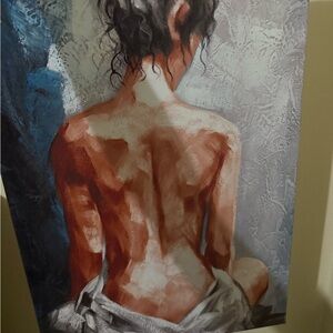 Elegant Nude Back Portrait Canvas Art